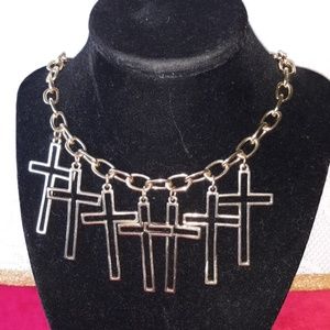 Chunky Cross Necklace 21" Long